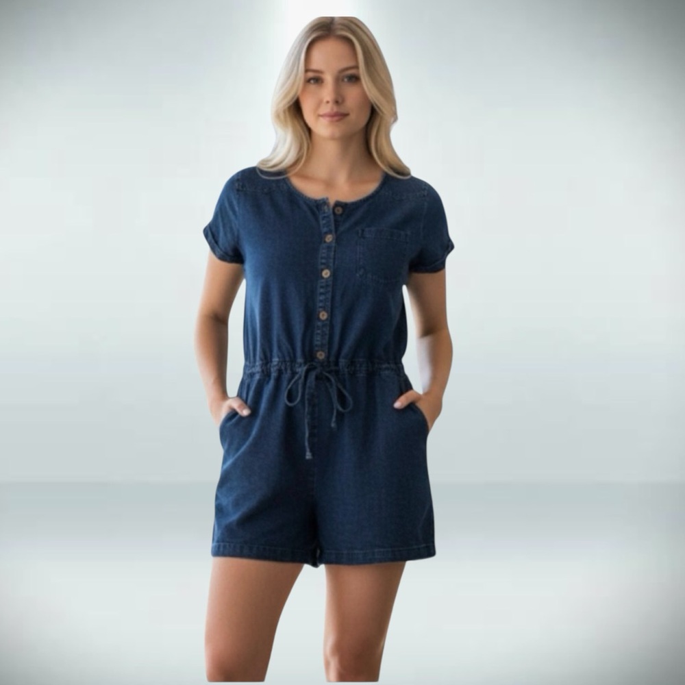 ACOTÉ (French brand) size 12 (3 in brand) lyocell chambray romper